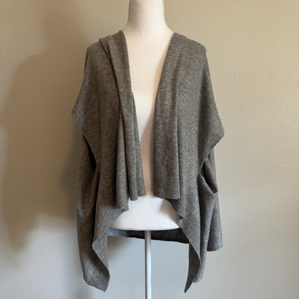 Bruce‎ River Grey Wool Blend 3-in-1 Convertible Knit Poncho Ruana Vest XS/S